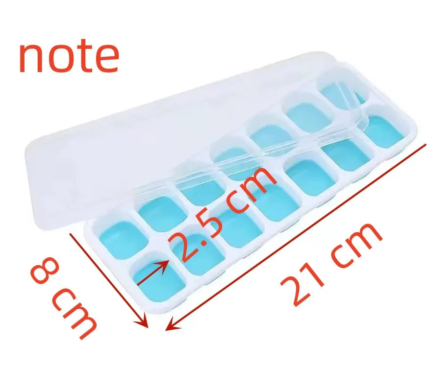 Eiswürfelform aus Silikon mit Deckel und stapelbar