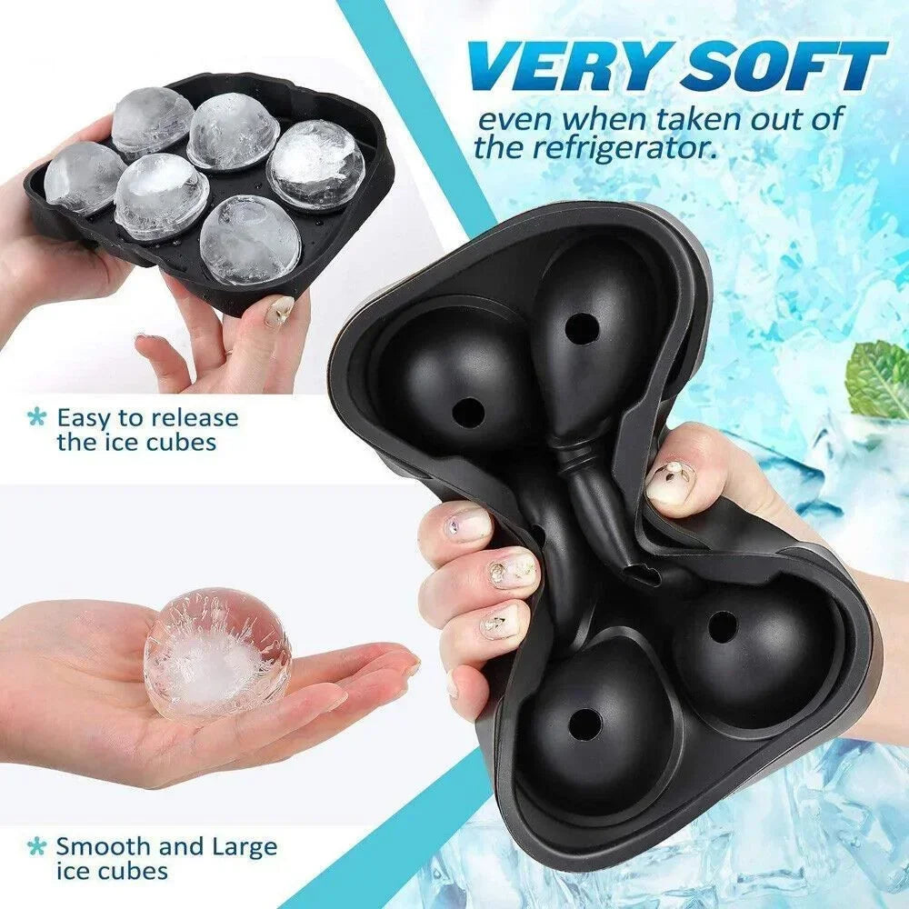 Eiswürfelform aus Silikon quadratisch mit Deckel schwarz/weiss
