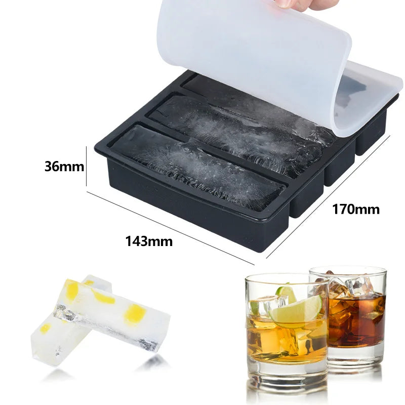Eiswürfelform aus Silikon lang 4er BPA-frei