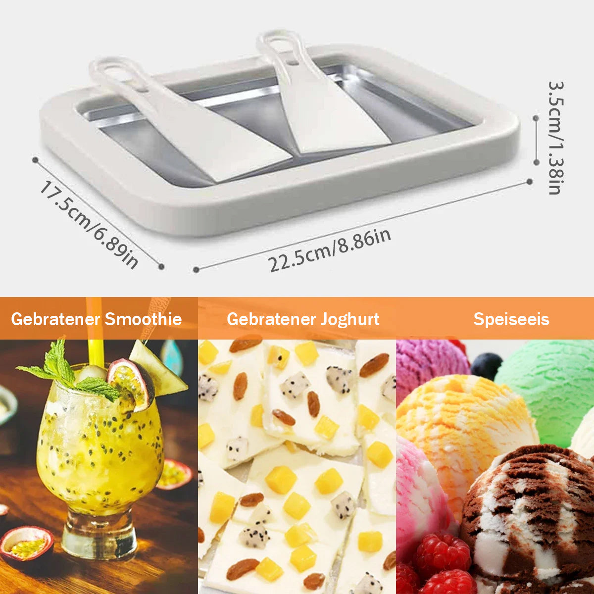 Eiscreme Platte mit 2 Schabern