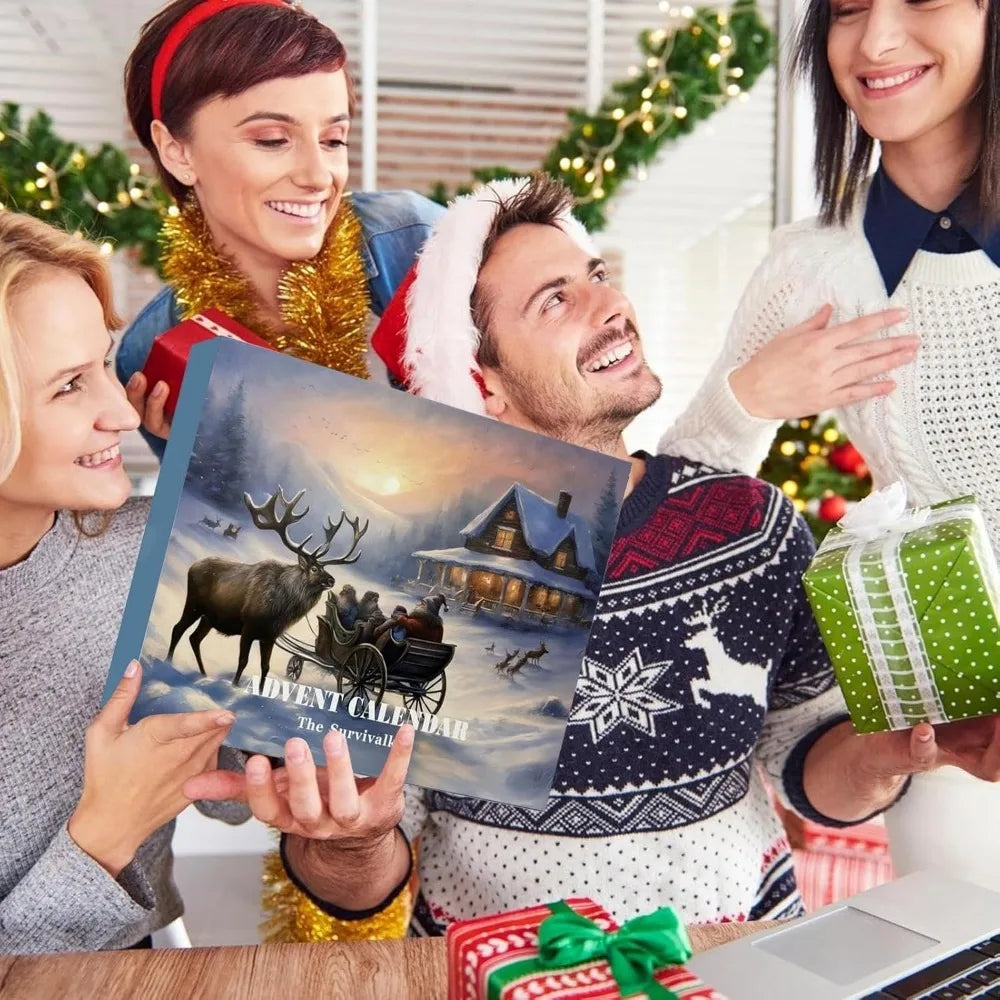 Survival Kit Adventskalender 2025 | 24 Premium Tools für Angler, Kletterer & Outdoor-Fans | Männer Geschenk