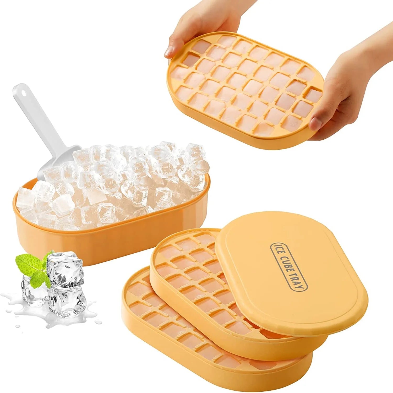 Eiswürfelform 72er doppelt stapelbar mit Deckel BPA-frei