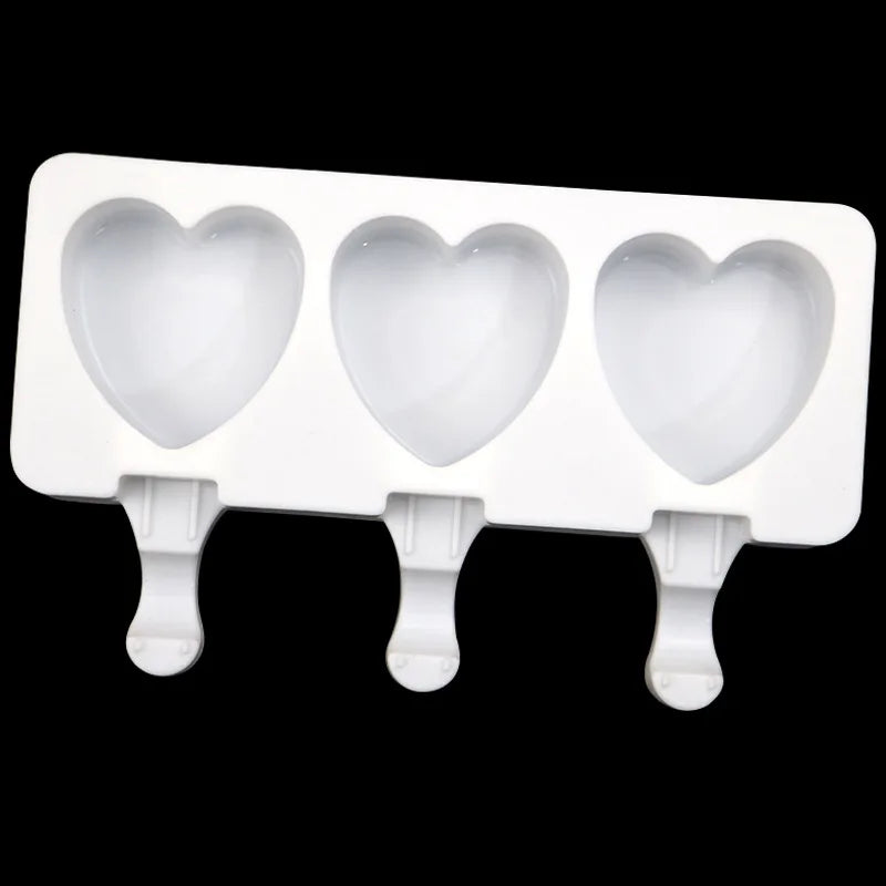 Eiswürfelform aus Silikon 3 Mulden CHUPA HEART