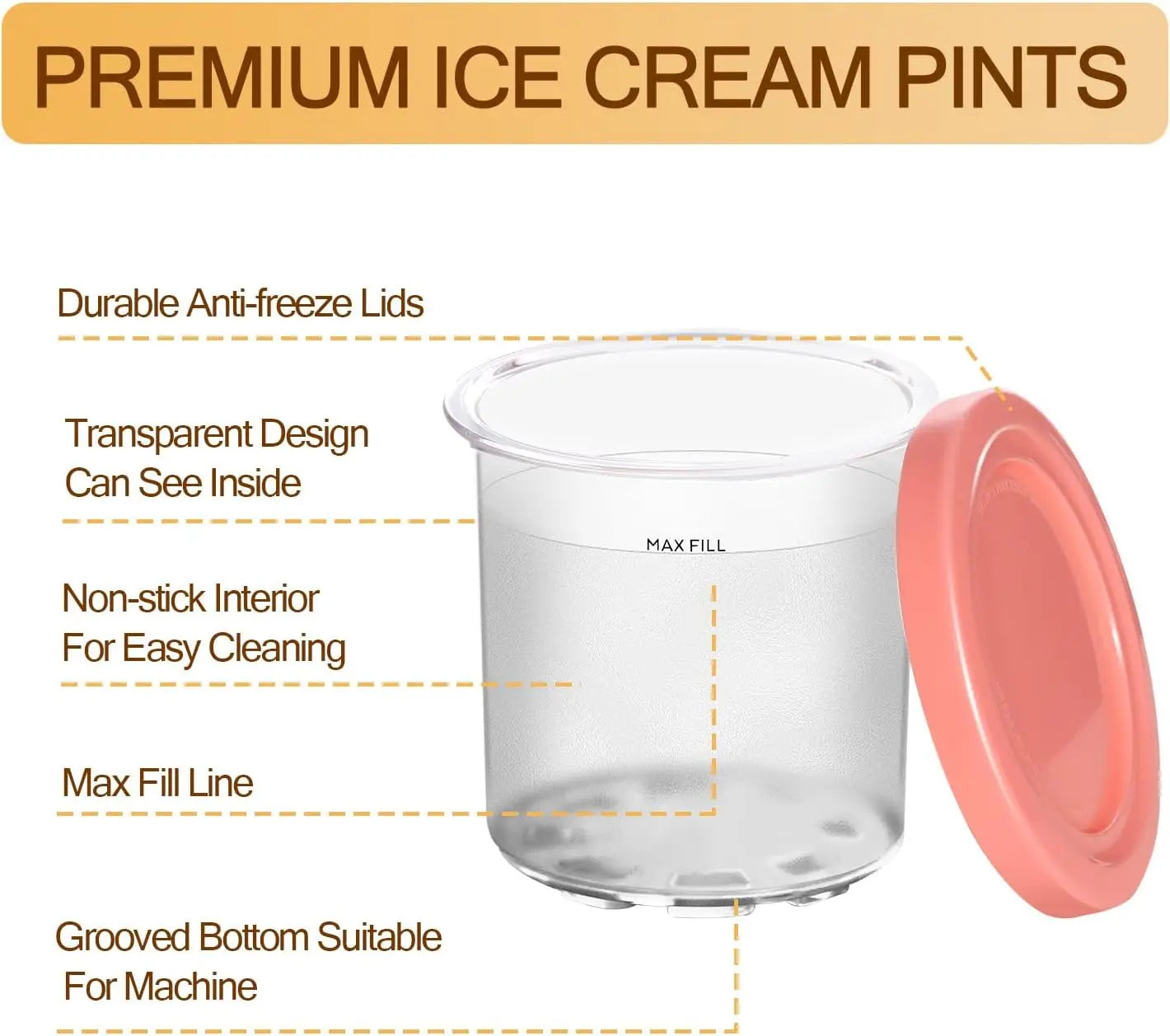 Eisbecher Ninja Creami 2/4 Stück für NC300 Serie