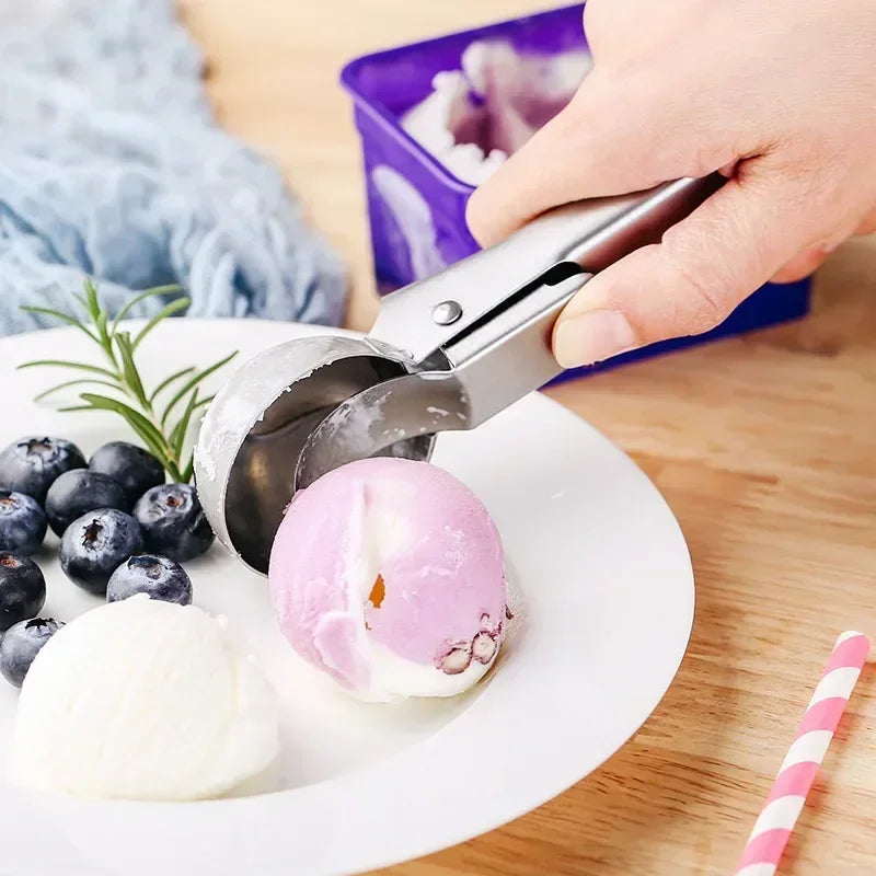 Eislöffel aus Edelstahl doppelt