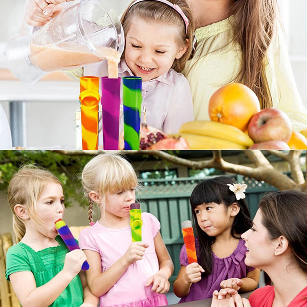 Eisform aus Silikon Baby 6er bunt wiederverwendbar