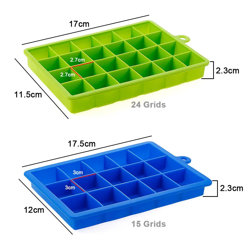 Eiswürfelform aus Silikon quadratisch mit Deckel