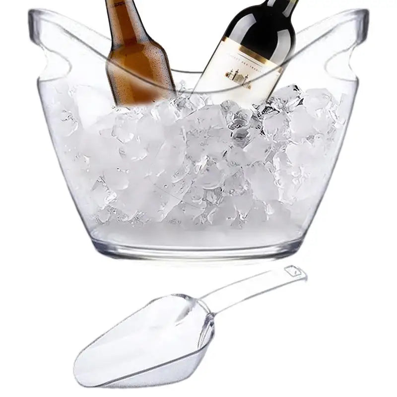 Eiseimer Transparent groß mit 2 Schaufeln
