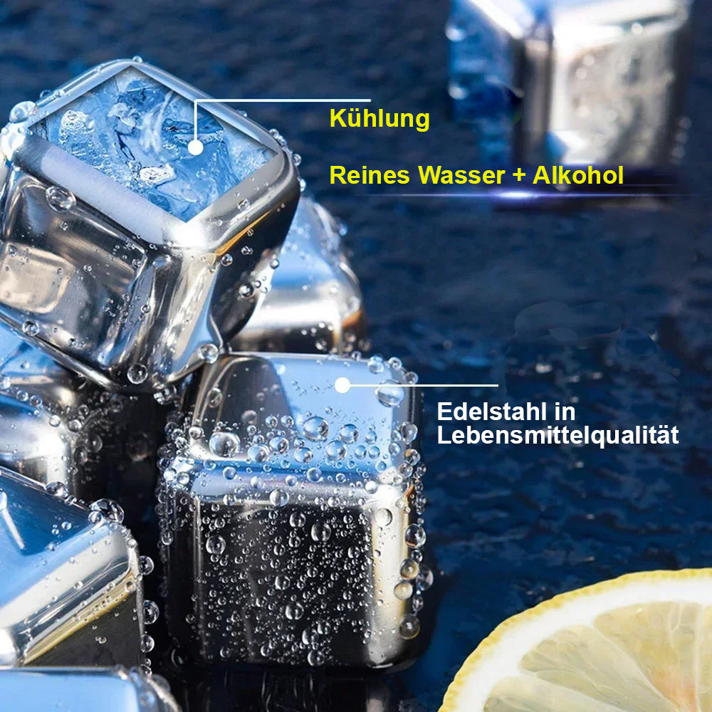 Whiskey Steine aus Edelstahl Metall