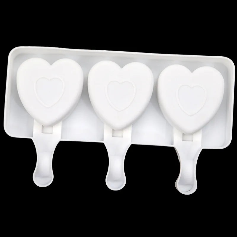 Eiswürfelform aus Silikon 3 Mulden CHUPA HEART