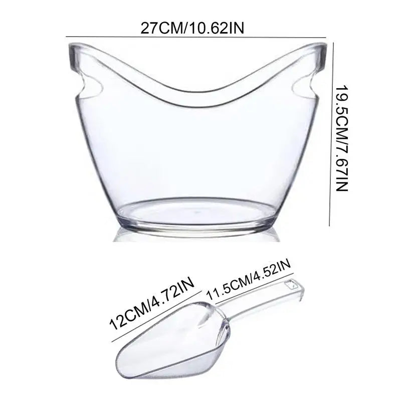 Eiseimer Transparent groß mit 2 Schaufeln