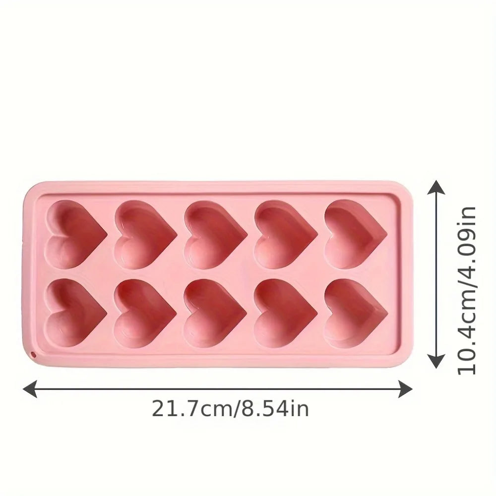 Eiswürfelform aus Silikon in Herzform PINK LOVE