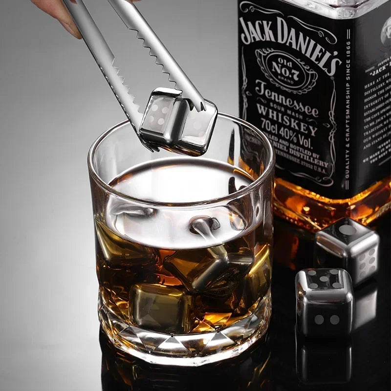 Whiskey Steine aus Edelstahl Metall