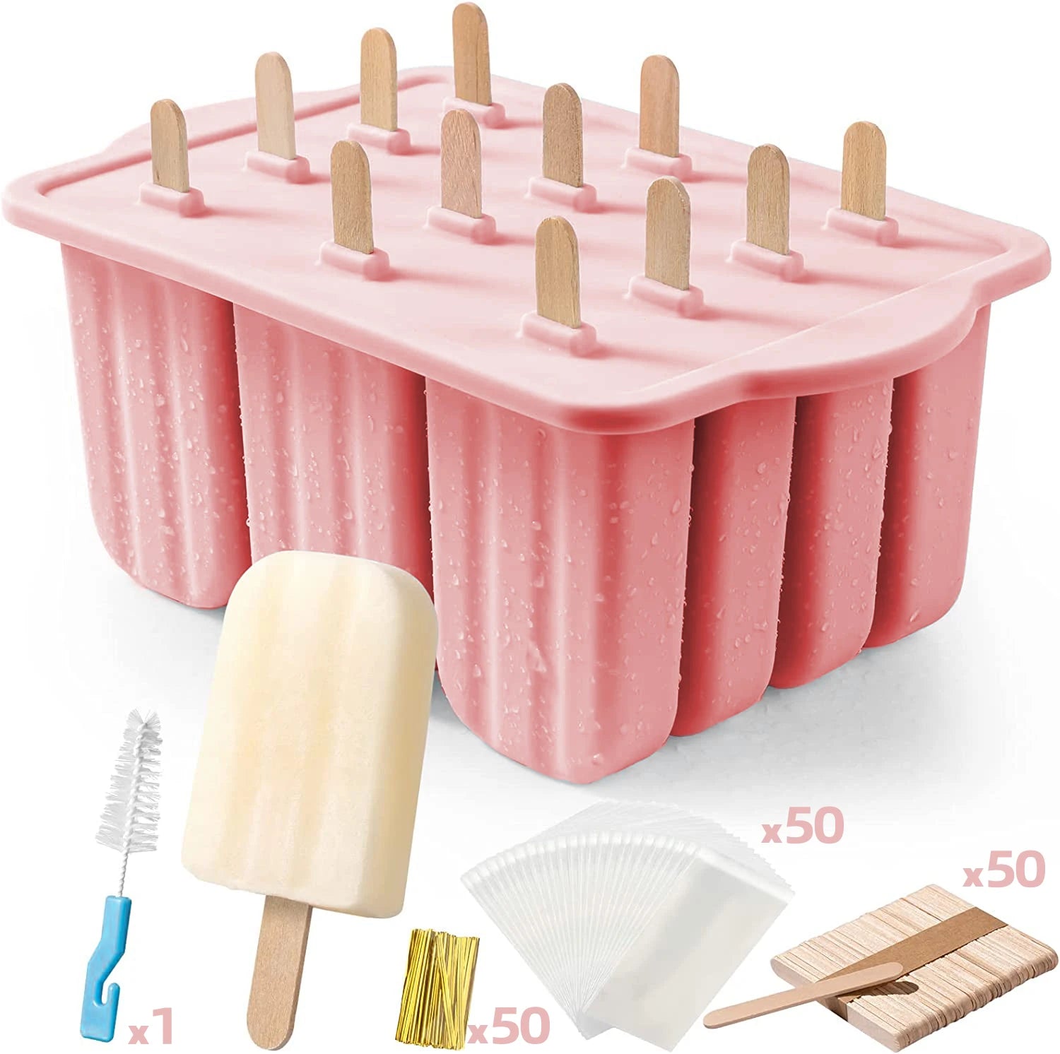 Eisform aus Silikon mit Holzstab Mini
