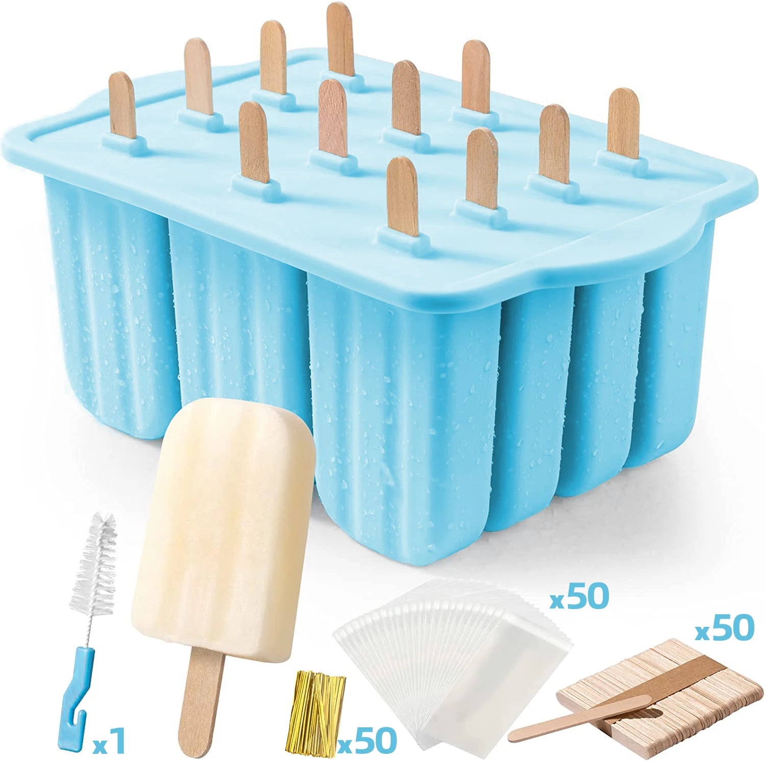 Eisform aus Silikon mit Holzstab Mini