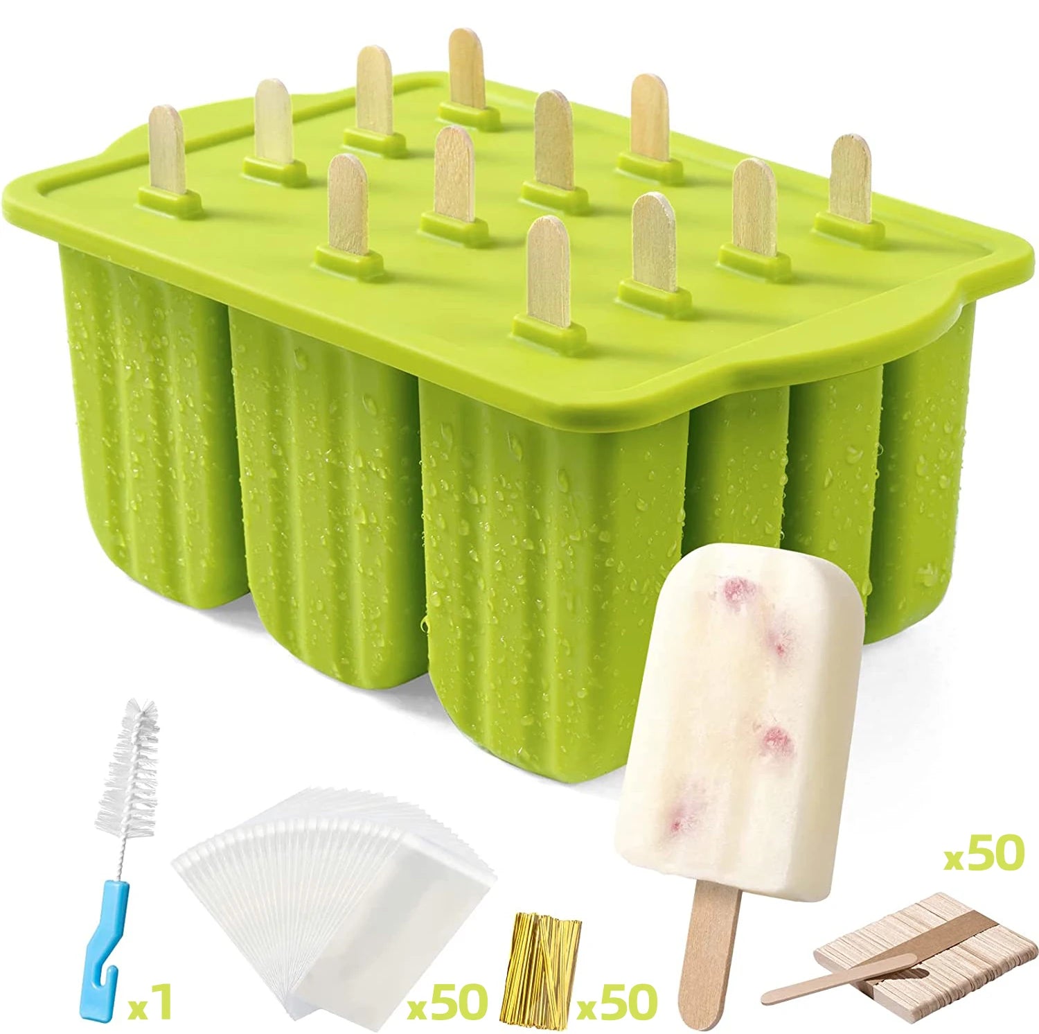 Eisform aus Silikon mit Holzstab Mini