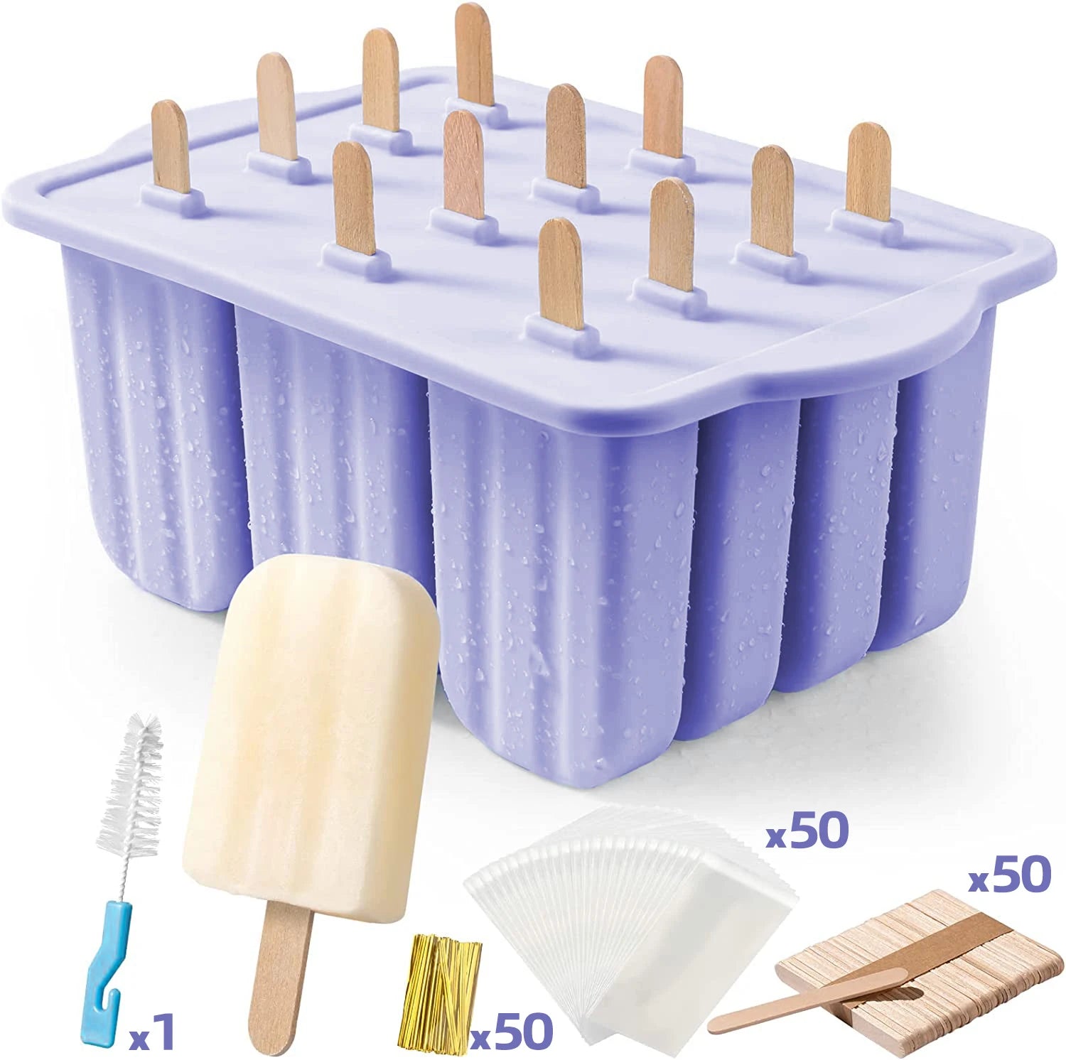 Eisform aus Silikon mit Holzstab Mini