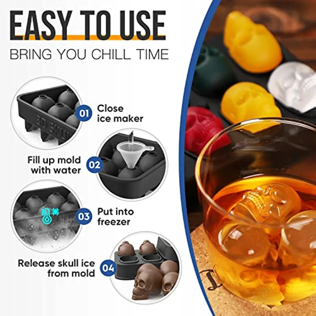 Eismaschinenform für Whisky – Totenkopf-Eiswürfelform