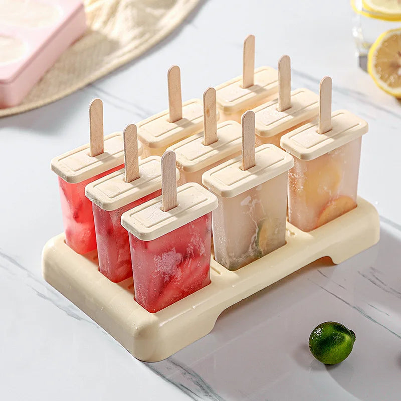 Eisform DIY Eisbox mit Kunststoffstäbchen