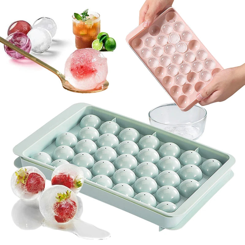 Eiswürfelform Eishockeykugel 33 Mulden