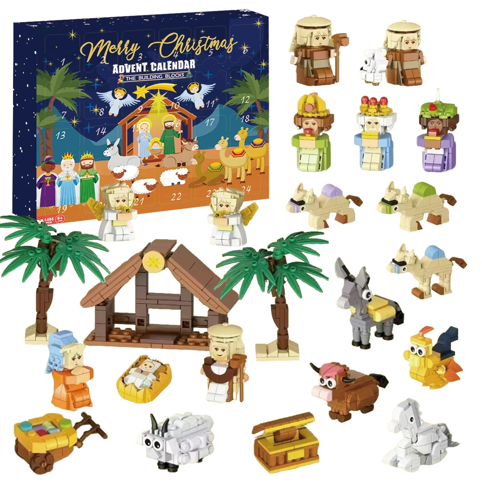 Christlicher Adventskalender mit Krippe
