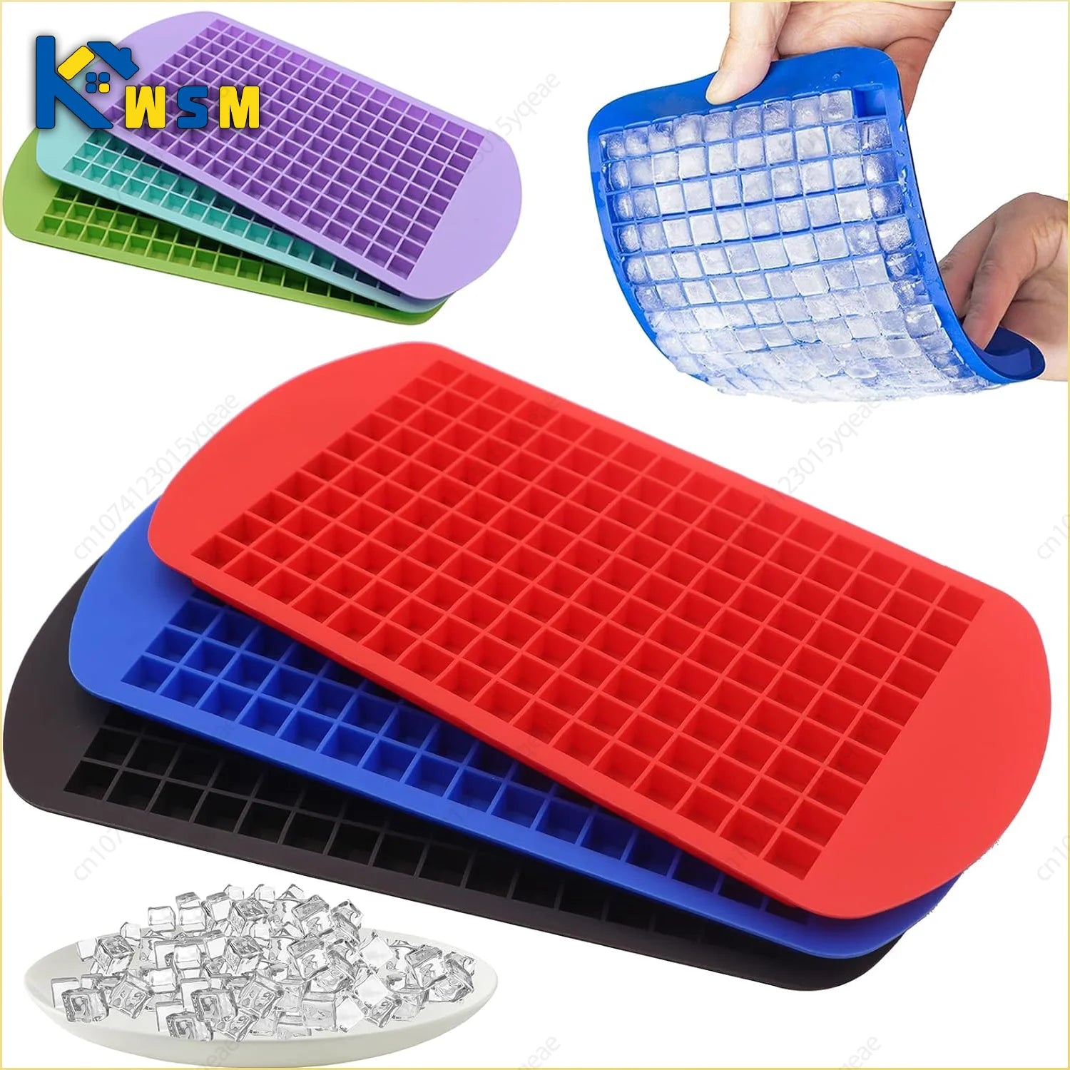 Eiswürfelform  aus Silikon Mini – 160 kleine Würfel