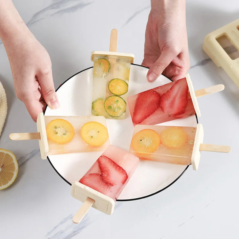 Eisform DIY Eisbox mit Kunststoffstäbchen