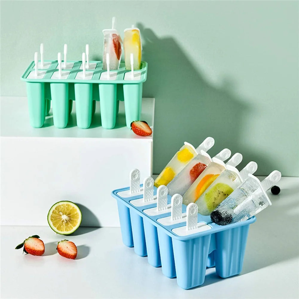 Eisform 10er Silikon BPA-frei mit Sticks