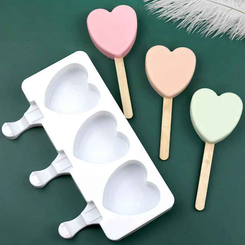 Eiswürfelform aus Silikon 3 Mulden CHUPA HEART