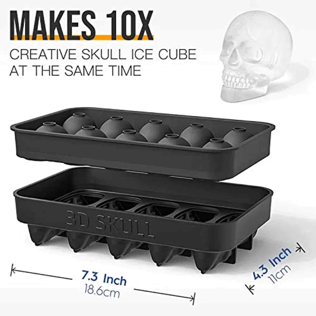 Eismaschinenform für Whisky – Totenkopf-Eiswürfelform