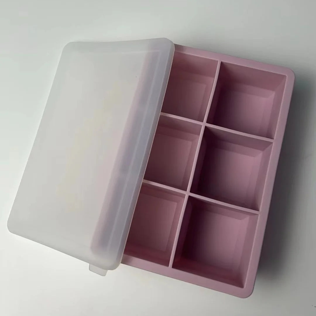 Eiswürfelform groß aus Silikon mit Deckel BPA-frei